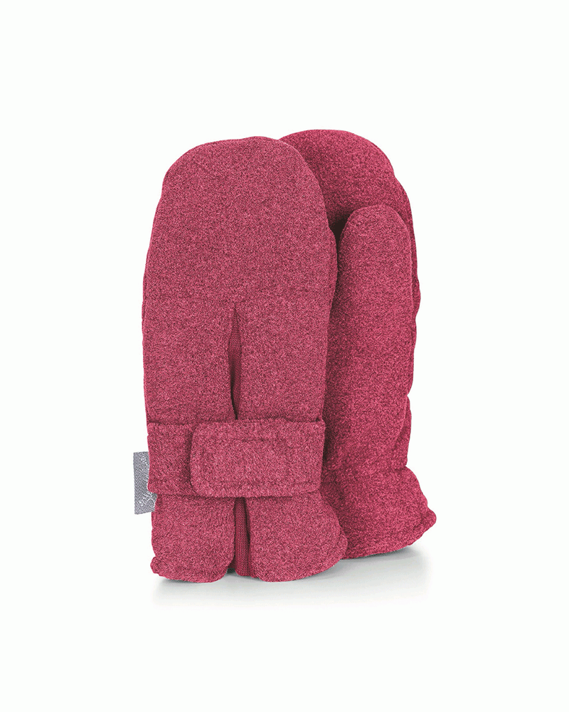 Sterntaler Fleece-Fäustlinge mit Klettverschluss - beerenrot melange