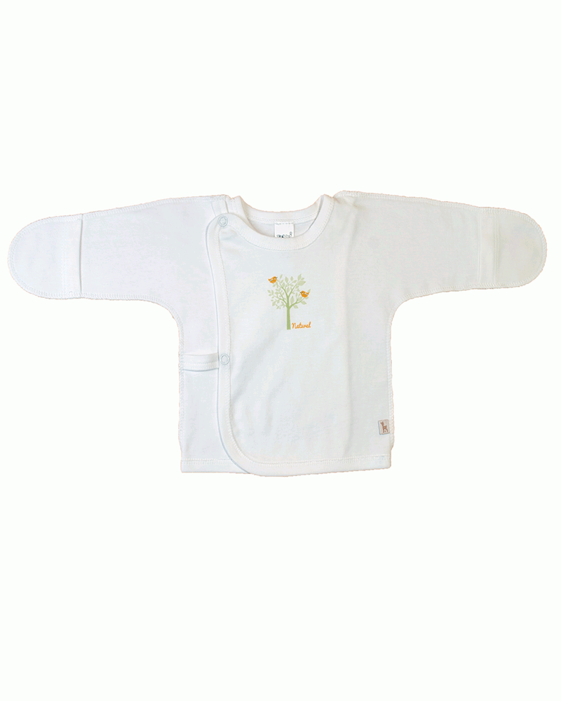 Elfenbeinfarbenes Baby-Flügelhemd mit Kratzschutz aus 100% Baumwolle | dehnbarer Interlock-Qualität