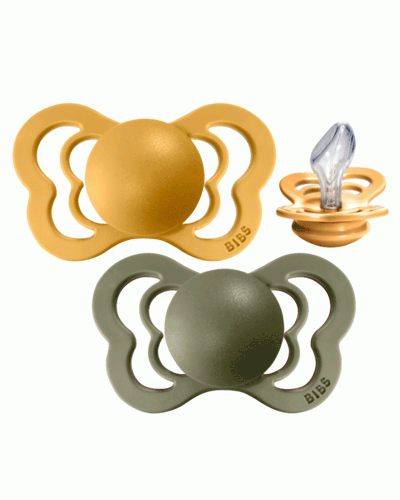 Schnullerset - Honey Bee & Olive Silicone - Bibs Couture