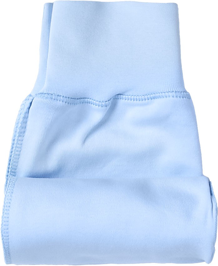 Hellblaue Babyhose mit Fuß und Außennaht von Bemby | glänzend