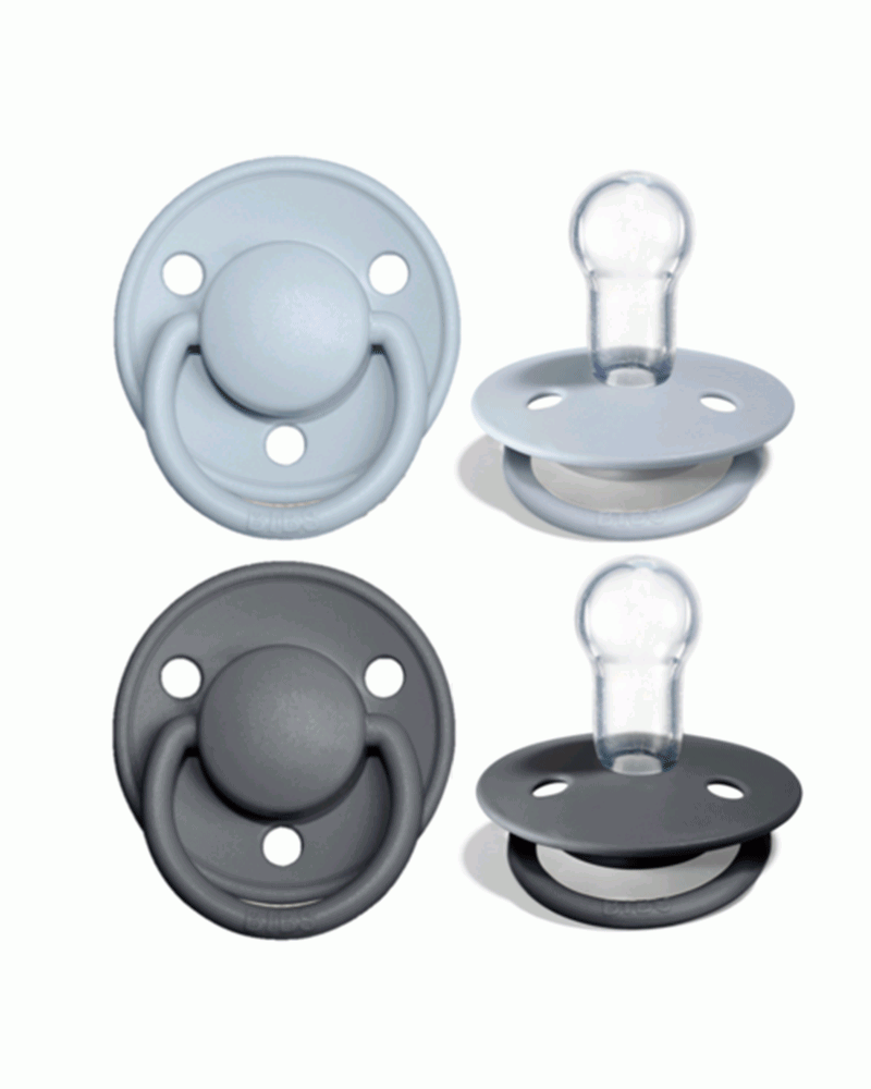 Schnullerset - Iron & Baby Blue Silicone - Bibs de Lux