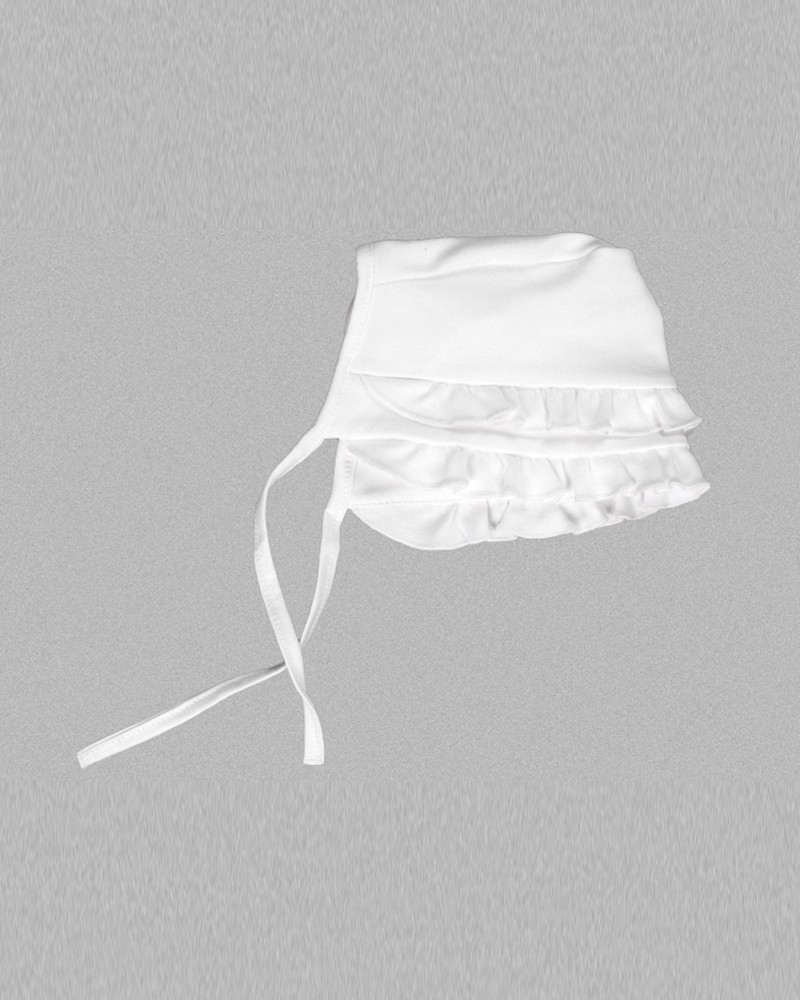 Erstlingsmütze Baby Mütze Weiß 50 56 62 68 74 NEU Weißes Mützchen Taufe Rüschen 